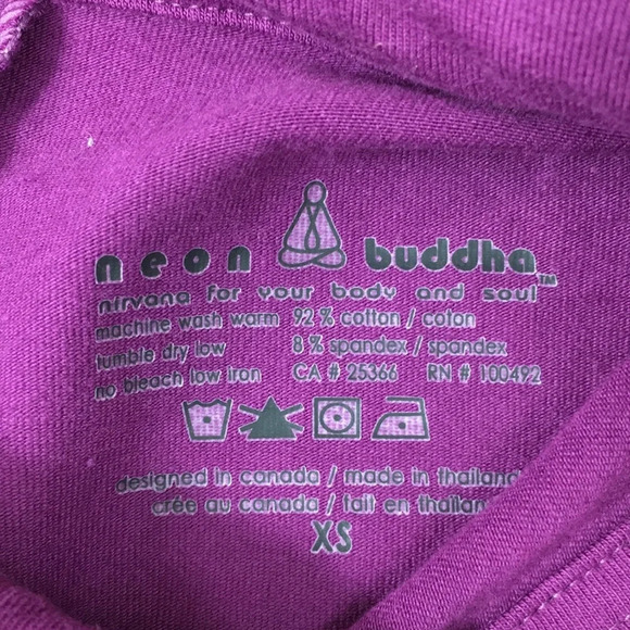 Neon Budhha Purple Button Front Shirt Long Sleeve - Picture 8 of 12